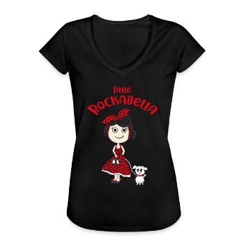Little Rockabella Rockabilly - Frauen Vintage T-Shirt - Schwarz - Vorne - Danielle (179cm)