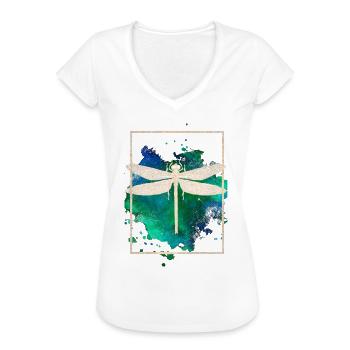 Libelle - Frauen Vintage T-Shirt - Schwarz - Vorne - Danielle (179cm)