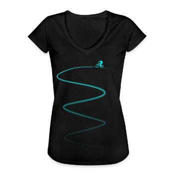 Mountainbiker Biker Fahrrad Mountainbike Radfahren - Frauen Vintage T-Shirt - Schwarz - Vorne