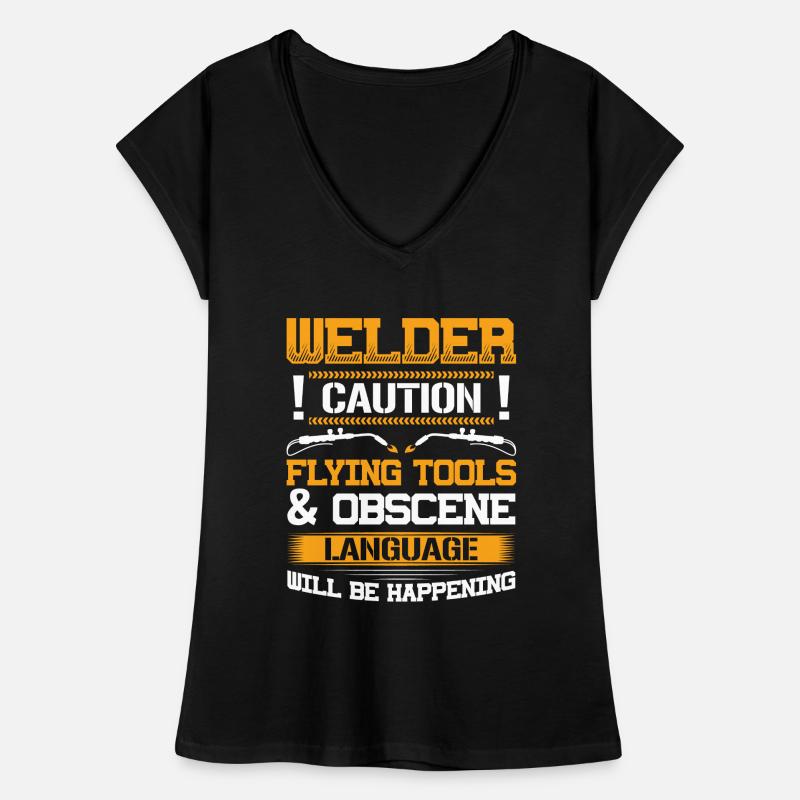 Flying Tools & Obscene Language Drôle de soudage T-shirt vintage Femme