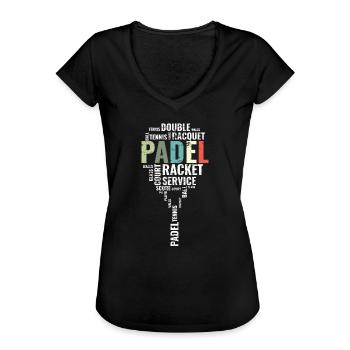 Raquette de padel vintage Wordcloud Padel - T-shirt vintage Femme - noir - Devant