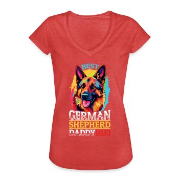 German Shepherd Dog Breed German Shepherd Daddy - Women's Vintage T-Shirt - heather red - Front - Danielle (179cm)