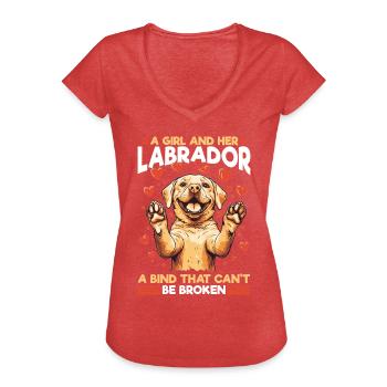 Labrador Lover Dog Owner - Frauen Vintage T-Shirt - Rot meliert - Vorne - Danielle (179cm)