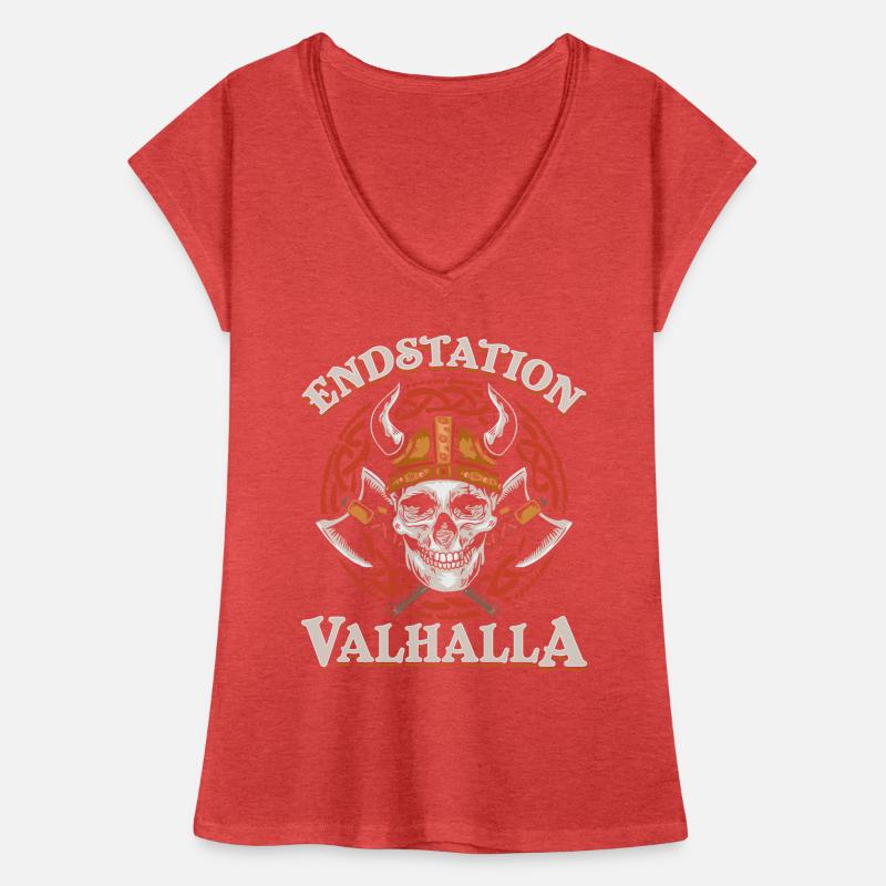 Endstation Valhalla Wikinger Krieger Frauen Vintage T-Shirt