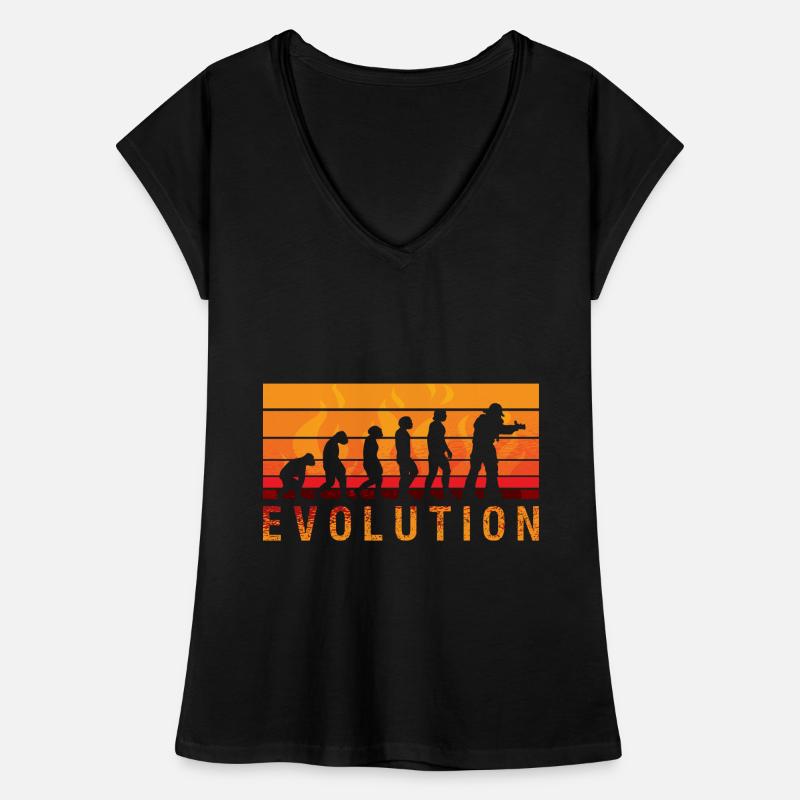 Evolution Pompier Rétro Métier de Pompier T-shirt vintage Femme