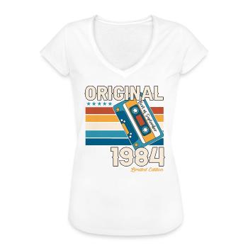60. Geburtstag September Jahrgang 1984 Kassette - Frauen Vintage T-Shirt - Schwarz - Vorne - Danielle (179cm)