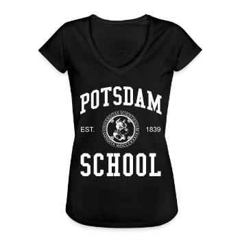 Potsdam School Universität Hochschule University - Frauen Vintage T-Shirt - Schwarz - Vorne - Danielle (179cm)