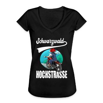 Schwarzwaldhochstraße Schwarzwald Motorrad - Frauen Vintage T-Shirt - Schwarz - Vorne