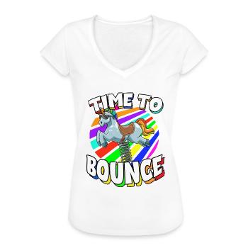 Time To Bounce für Männer und Frauen - Frauen Vintage T-Shirt - Schwarz - Vorne - Danielle (179cm)