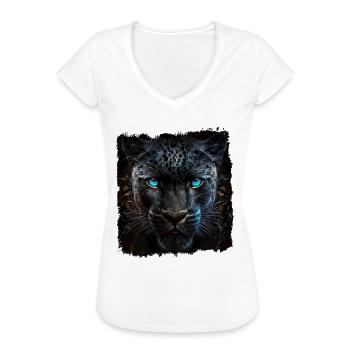 Schwarzer Panther Großkatze - Frauen Vintage T-Shirt - Schwarz - Vorne - Danielle (179cm)