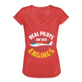 Pilot Flugzeug Segelflugzeug Flugsport Flugschule - Frauen Vintage T-Shirt - Rot meliert - Vorne - Danielle (179cm)