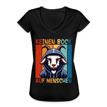 Schwarzer Humor Keinen Bock Auf Menschen Sarkasmus - Frauen Vintage T-Shirt - Schwarz - Vorne - Danielle (179cm)
