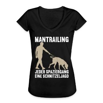 Mantrailing Spürhund Fährtenhund - Frauen Vintage T-Shirt - Schwarz - Vorne