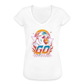 Go Ape Lustiger Gorilla Tierliebhaber Go Ape - Frauen Vintage T-Shirt - Schwarz - Vorne - Danielle (179cm)