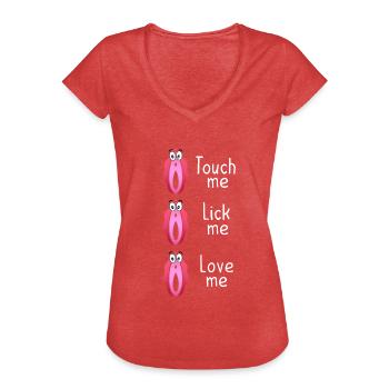 Love your vagina - Women's Vintage T-Shirt - heather red - Front - Danielle (179cm)