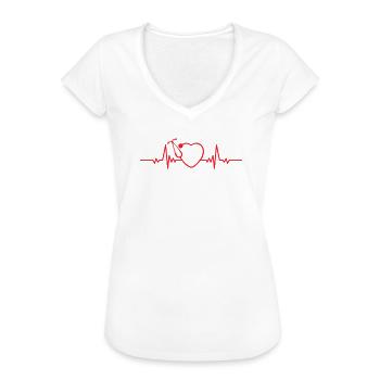 Notarzt Design Herzschlag Geschenk - Frauen Vintage T-Shirt - Schwarz - Vorne - Danielle (179cm)