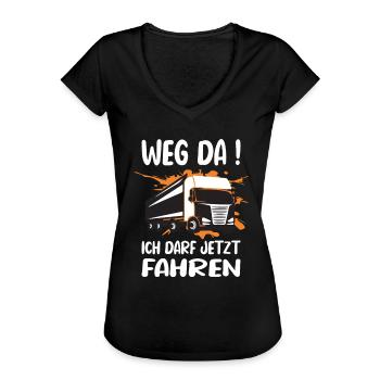 LKW Führerschein Bestanden Weg Da! Geschenk - Frauen Vintage T-Shirt - Schwarz - Vorne - Danielle (179cm)