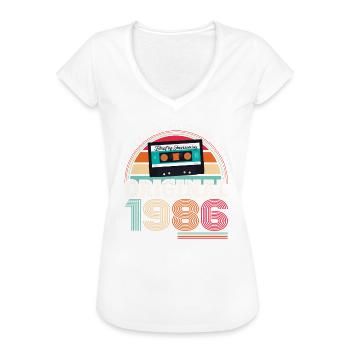 Januar Jahrgang 1986 37. Geburtstag Geschenk - Frauen Vintage T-Shirt - Schwarz - Vorne - Danielle (179cm)