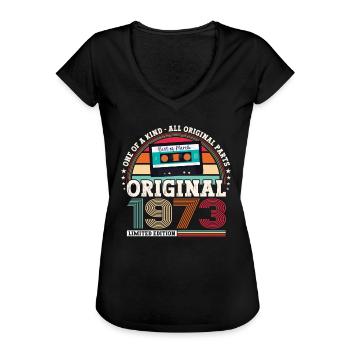 50. Geburtstag Mann März Jahrgang 1973 Kassette - Frauen Vintage T-Shirt - Schwarz - Vorne