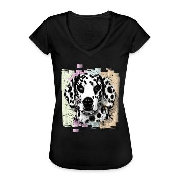 Dalmatiner - Frauen Vintage T-Shirt - Schwarz - Vorne - Danielle (179cm)