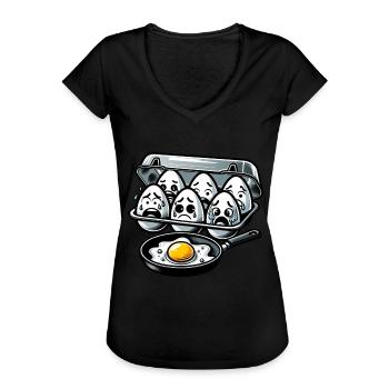 Eier Spiegelei Oster Meme - Frauen Vintage T-Shirt - Schwarz - Vorne