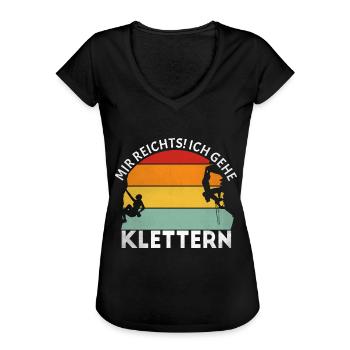Klettern Bouldern Kletterer Boulderer Geschenk - Frauen Vintage T-Shirt - Schwarz - Vorne - Danielle (179cm)