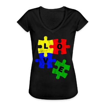 Dear Puzzle - Women's Vintage T-Shirt - black - Front - Danielle (179cm)