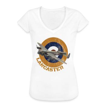 WW2 Britische Kampfflugzeuge Lancaster Heavy Bomber - Frauen Vintage T-Shirt - Schwarz - Vorne - Danielle (179cm)