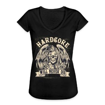 Le noyau dur ne mourra jamais - T-shirt vintage Femme - noir - Devant - Danielle (179cm)
