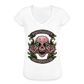 St. Pauli Frau Böse Mädchen St. Pauli - Frauen Vintage T-Shirt - Schwarz - Vorne - Danielle (179cm)