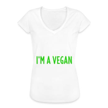 Vegan TShirt Vegan Vegan Cadeau environnemental - T-shirt vintage Femme - noir - Devant - Danielle (179cm)