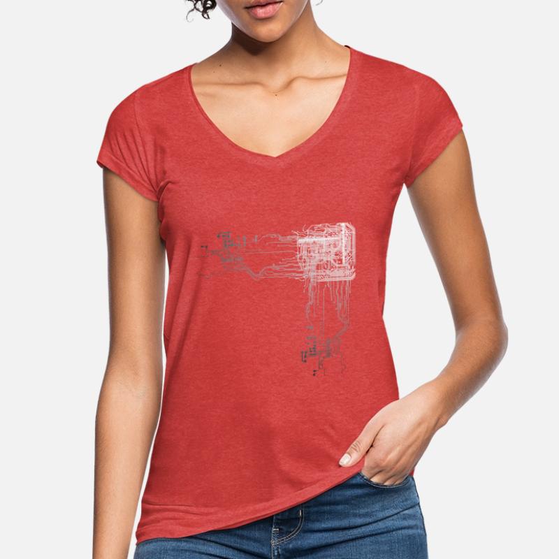 Programmeur CPU nerd programmeur informatique T-shirt vintage Femme