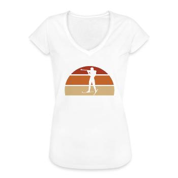 Biathlet Spruch Wintersport Biathlon Fan Geschenk - Frauen Vintage T-Shirt - Schwarz - Vorne