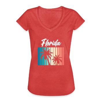 Florida - Women's Vintage T-Shirt - heather red - Front - Danielle (179cm)