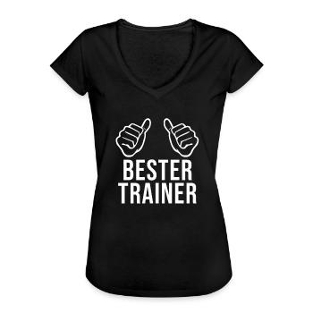 Bester Trainer Spruch Geschenk Shirt - Frauen Vintage T-Shirt - Schwarz - Vorne