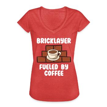 Mason Coffee Construction Site Work Gift - Women's Vintage T-Shirt - heather red - Front - Danielle (179cm)