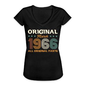 60. Geburtstag Geschenk Mann Original März 1966 - Frauen Vintage T-Shirt - Schwarz - Vorne - Danielle (179cm)