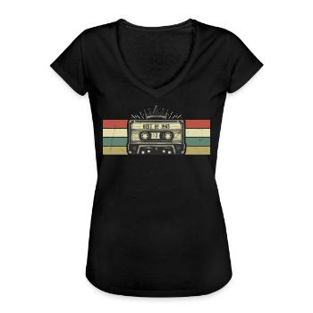 1965 Kassette - Geboren 1965 Geburtstagsgeschenk - Frauen Vintage T-Shirt - Schwarz - Vorne - Danielle (179cm)
