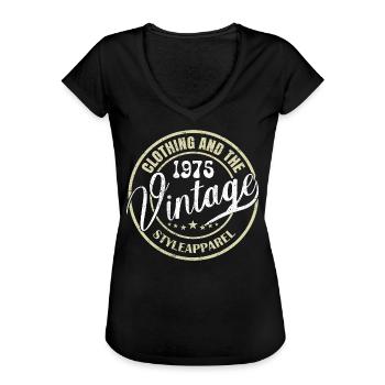 Vintage 1975 Cadeau Anniversaire 1975 Rétro 1975 - T-shirt vintage Femme - noir - Devant