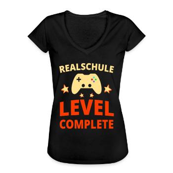 Realschule Abschluss Realschulabschluss Geschenk - Frauen Vintage T-Shirt - Schwarz - Vorne - Danielle (179cm)