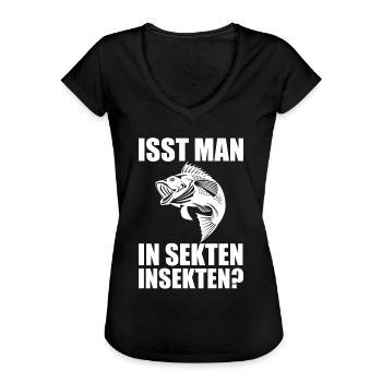 Sekten Insekten Lustig Angler Angeln Angelfreunde - Frauen Vintage T-Shirt - Schwarz - Vorne