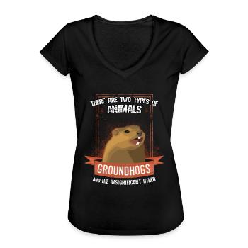 marmottes - T-shirt vintage Femme - noir - Devant - Danielle (179cm)