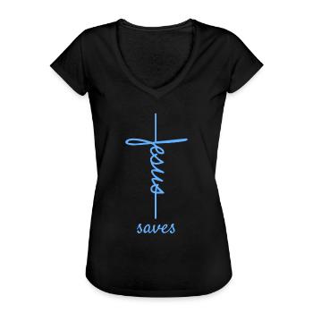 Christliche Geschenke Christentum Jesus Bibel - Frauen Vintage T-Shirt - Schwarz - Vorne