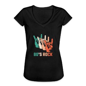 Devise des années 80 - Style des années 80 - Le meilleur des années 80 - T-shirt vintage Femme - noir - Devant - Danielle (179cm)