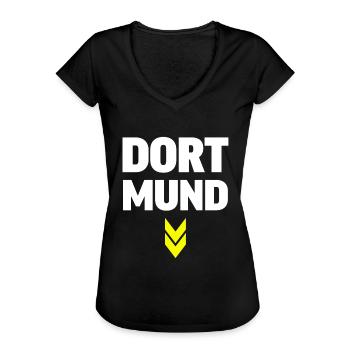 Dort Mund Lustig Spaß Karneval Fasching Versaut - Frauen Vintage T-Shirt - Schwarz - Vorne - Danielle (179cm)