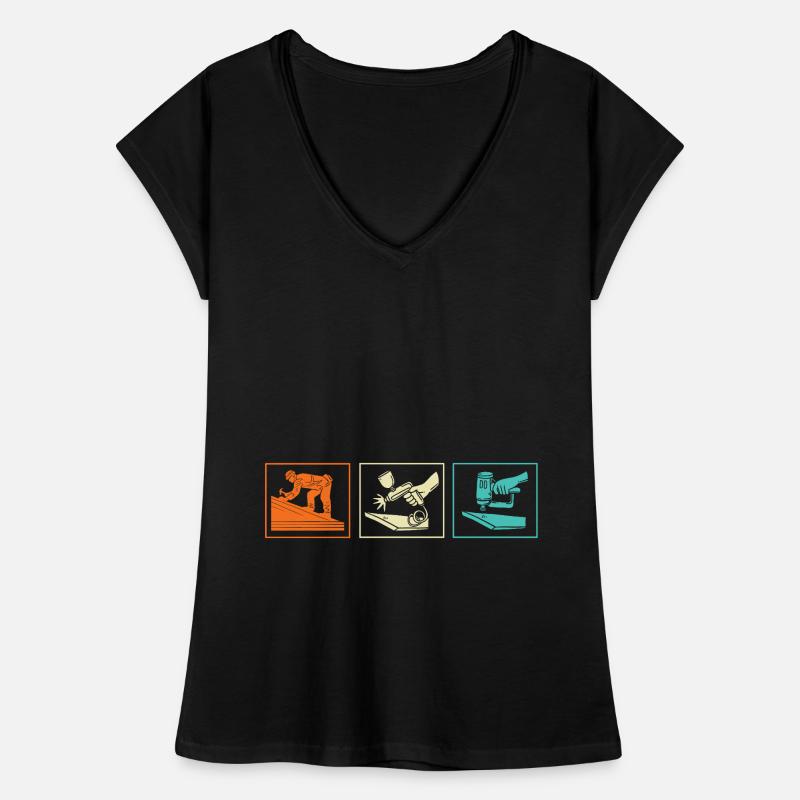 Dachdecker Handwerker Beruf Spruch Frauen Vintage T-Shirt