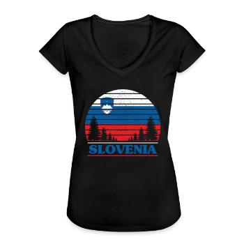 Slowenien - Frauen Vintage T-Shirt - Schwarz - Vorne - Danielle (179cm)