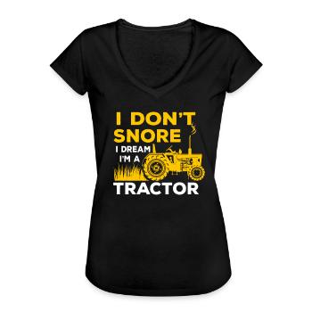 Landmand Landmand Traktor - Dame vintage T-shirt - sort - Foran
