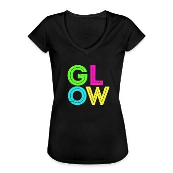 Glow Holy Festival Neon Led Party Motto Geschenk - Frauen Vintage T-Shirt - Schwarz - Vorne - Danielle (179cm)