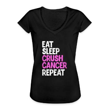 Breast Cancer Breast Cancer Run Breast Cancer Gift - Women's Vintage T-Shirt - black - Front - Danielle (179cm)